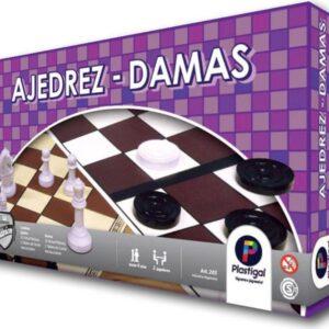 Ajedréz y Damas  combinado  tablero de cartón 32x3