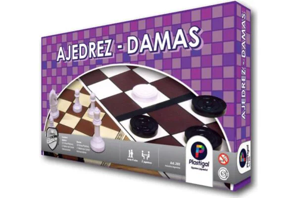Ajedréz y Damas  combinado  tablero de cartón 32x3