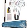 Set de Bádminton 4 raquetas, red y 2 plumas