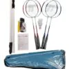Set de Bádminton 4 raquetas, red y 2 plumas