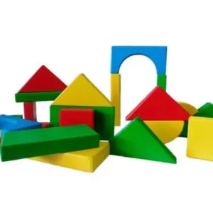 Bloques  40 piezas de madera  figuras geométricas 