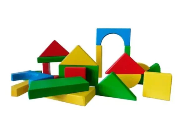 Bloques  40 piezas de madera  figuras geométricas