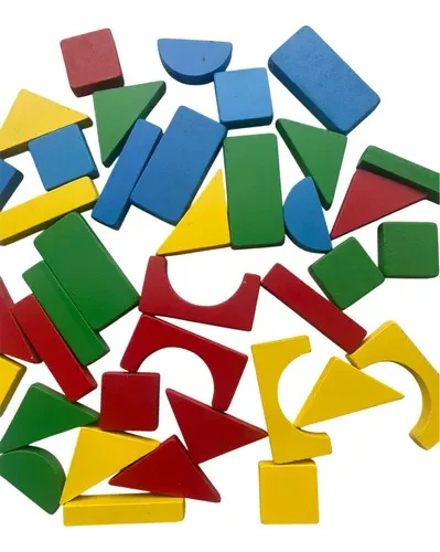 Bloques  60 piezas figuras geométricas de colores