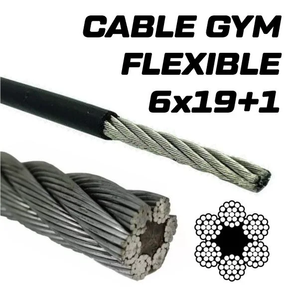 Cable de acero plastificado negro  3 a 5 mm