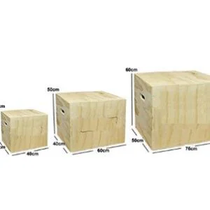 Cajón para saltos pliométricos 3 en 1 40x50x60