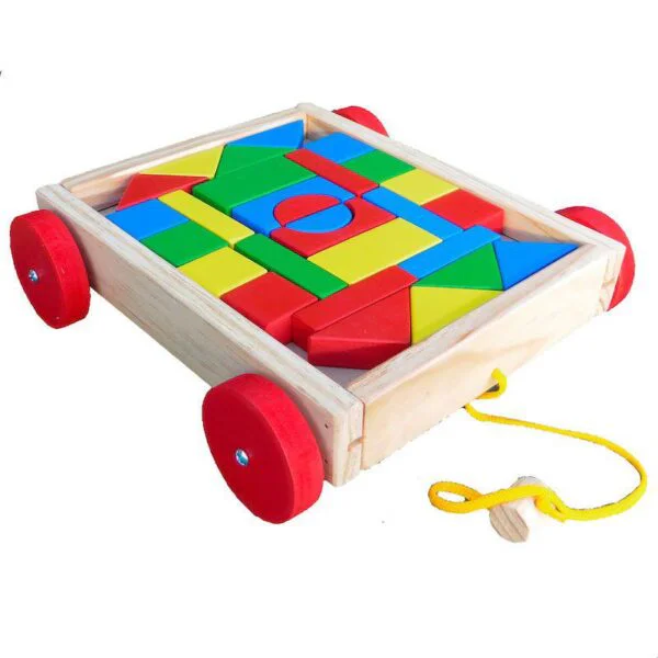 Carrito de arrastre de madera  28 bloques