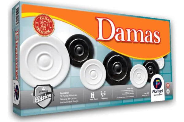 Damas Super  tablero reforzado de cartón 40x40 cm