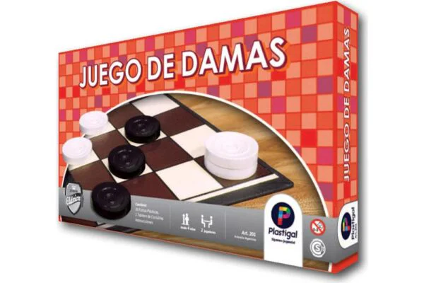 Damas  tablero de cartón 32x32 cm  fichas Ø 25 mm