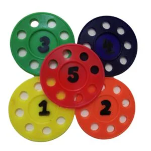 Discos sumergibles numerados x 5  PVC flexible