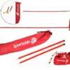 Red Fútbol-Tenis 3 m, caños PVC, sin cintas, Rojo