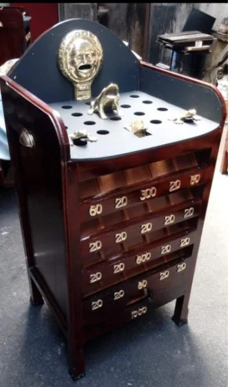 Juego de sapo  estructura de madera dura  lustrado