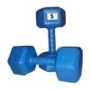 Mancuerna de PVC hexagonal 5 kg, Negro o Azul