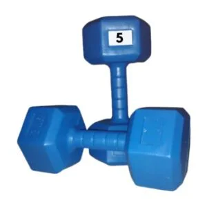 Mancuerna de PVC 5 kg hexagonal Negro o Azul