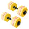 Mancuernas aquagym PVC c/discos goma EVA, x par