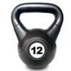 Pesa rusa Kettlebell 12 kg, PVC, Negro