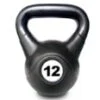 Pesa rusa Kettlebell 12 kg, PVC, Negro