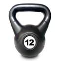 Pesa rusa / Kettebell  12 Kg  PVC - SOLO NEGRO