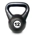 Pesa rusa / Kettebell  12 Kg  PVC - SOLO NEGRO