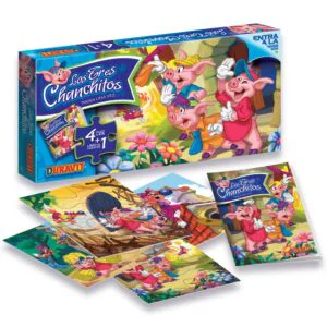 Puzzle DURAVIT Los 3 Chanchitos  caja 4 en 1   un 