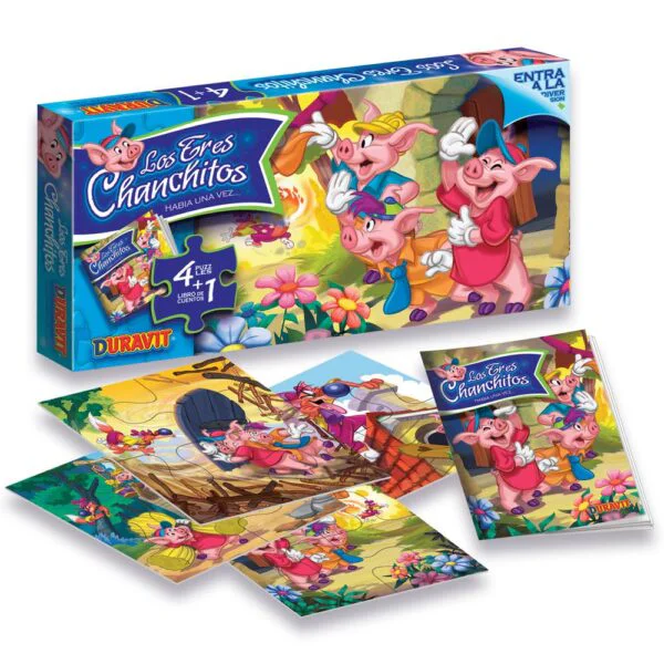 Puzzle DURAVIT Los 3 Chanchitos  caja 4 en 1   un