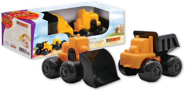 Set Camión volcador y Pala mecánica MINI  en caja