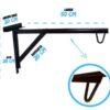 Soporte de pared p/bolsa de box 75 a 120 cm