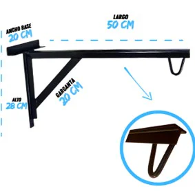 Soporte para bolsa de box para pared hierro ángu