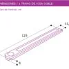 Viga doble de equilibrio baja, 2 tramos 2,5 m