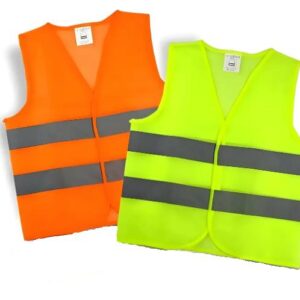 Chaleco reglamentario de tela fluorescente con ban