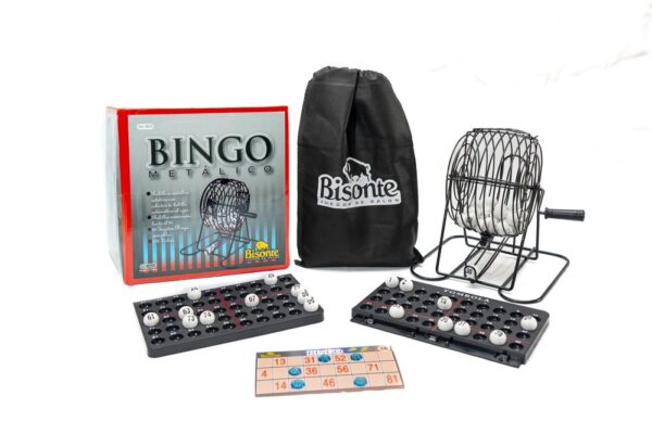 Bingo BISONTE  90 bolillas con bolillero metálico