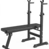 Banco de pesas regulable c/soportes, plegable