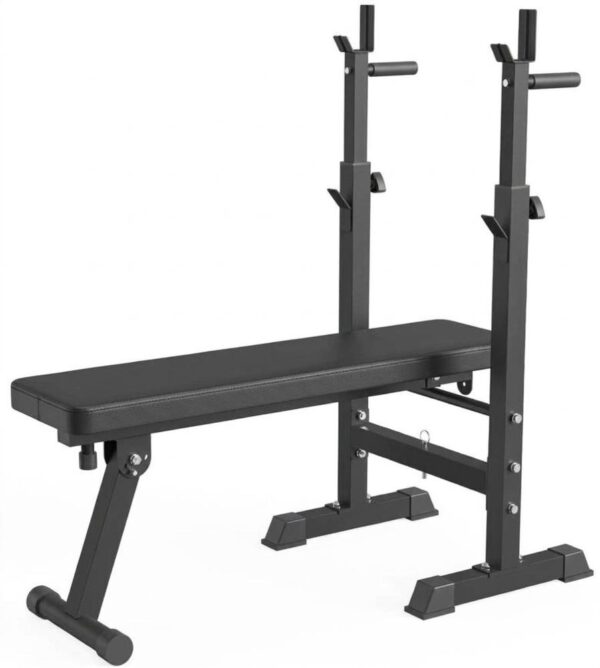 Banco de pesas regulable c/soportes  plegable