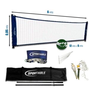 Kit Fútbol-Tenis 6x12 m caños de hierro Azul