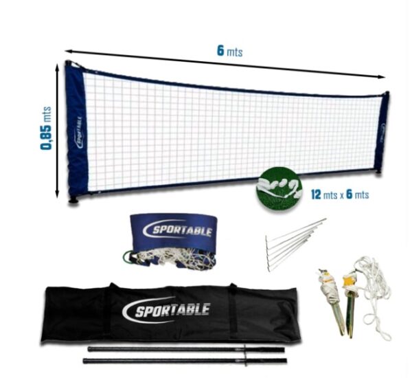 Kit Fútbol-Tenis 6x12 m  caños de hierro  Azul