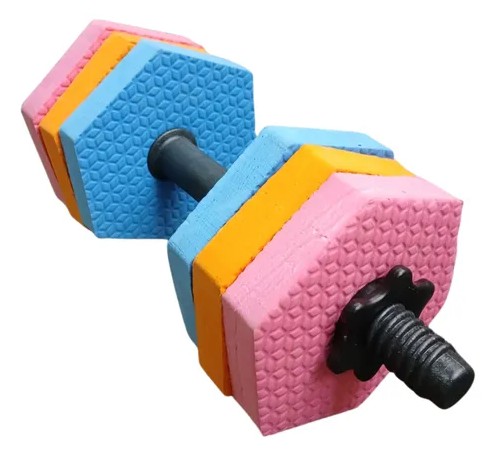 Mancuerna aquagym c/6 discos hexagonales EVA