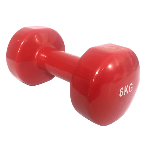 Mancuerna de fundición vinilo 6 kg  Rojo