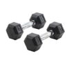 Par de mancuernas hexagonales cromadas  2 5 kg