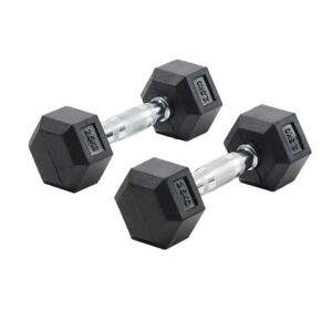 Par de mancuernas hexagonales cromadas  2 5 kg