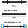 Set AQUAGYM, 2 mancuerna de 37cm y 1 conector de 4