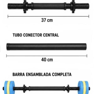 Set AQUAGYM  2 mancuerna de 37cm y 1 conector de 4