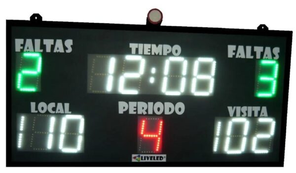 Tanteador electrónico 100x50 cm  dígitos 12 cm